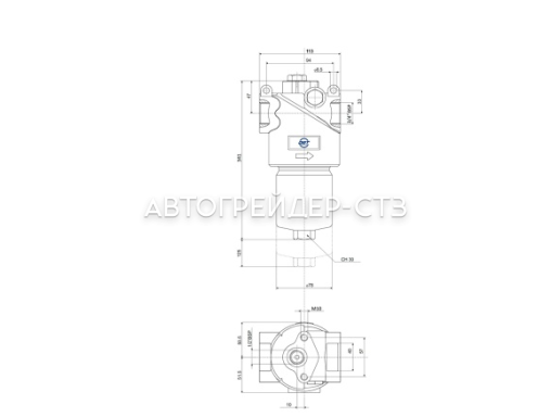 Купить Фильтр OMT HMM422C25XNR напорный (спец. бумага, 25 мкм, BSP 3/4", байпас 6 бар) + датчик DE500 Кировец К-700 в СПБ 